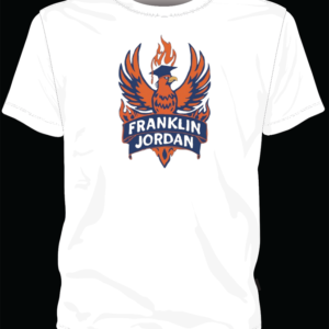 Limited Edition Franklin Jordan Spirt Shirt for 2026-2027. Features the winning design from last years Arts&Letters competition.